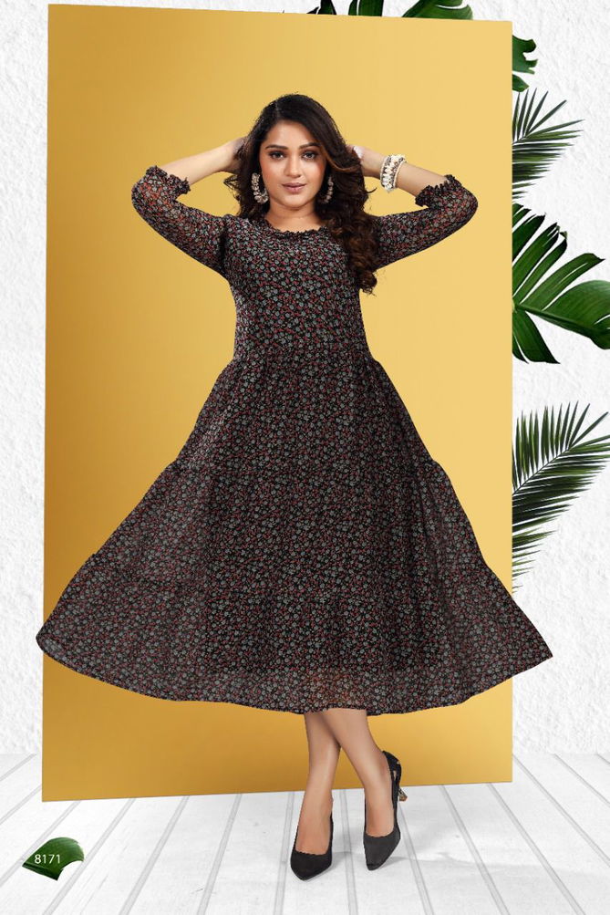 Beauty Queen Kalyani 1 New Printed Georgette Party Wear Kurti Collection